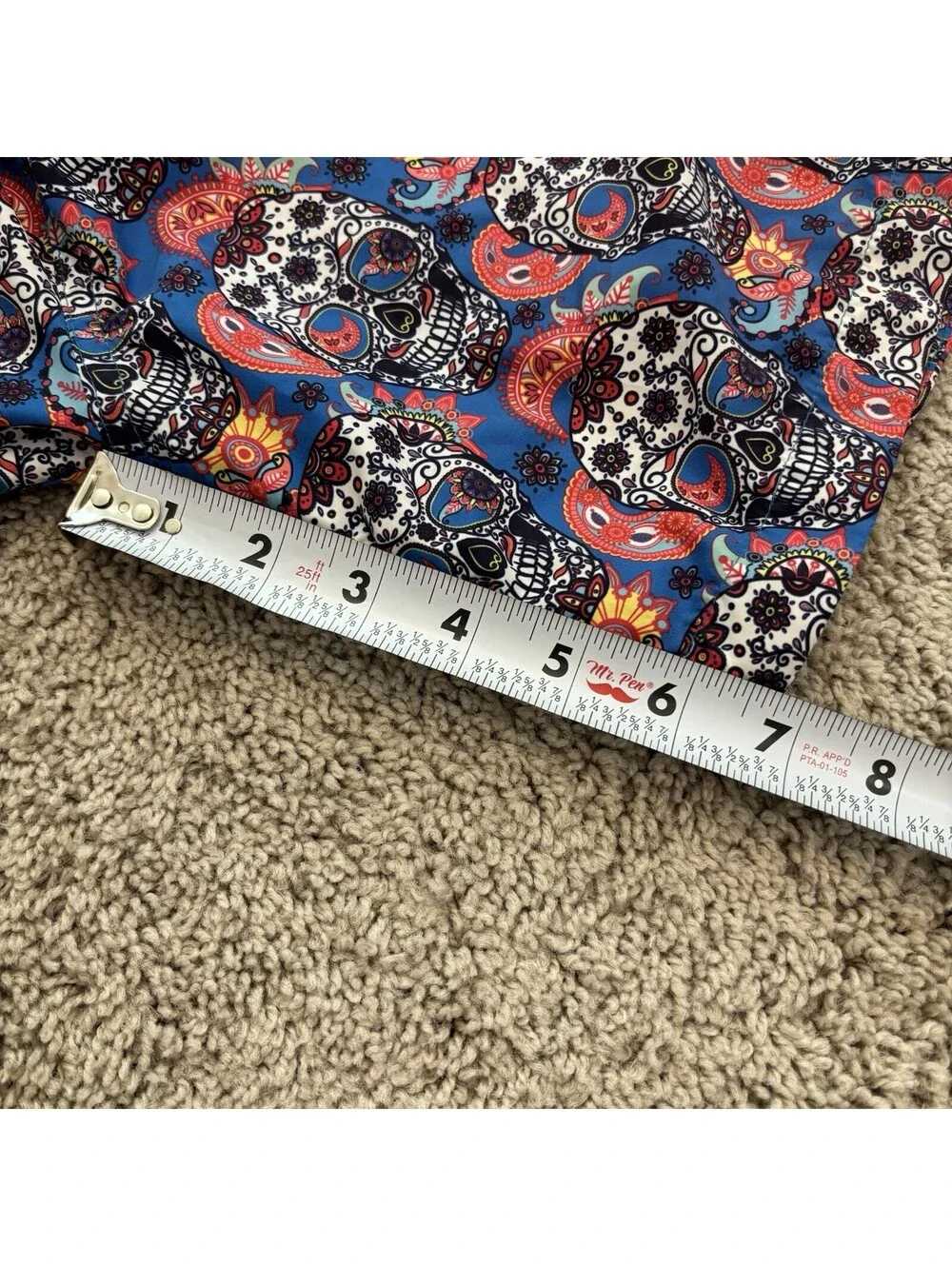 Peter Millar Swim Trunks Mens L Sugar Skull Print Lined Board Shorts Beach EUC